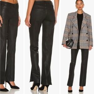 GRLFRND Hailey Coated Black Low-Rise Straight Leg Jeans